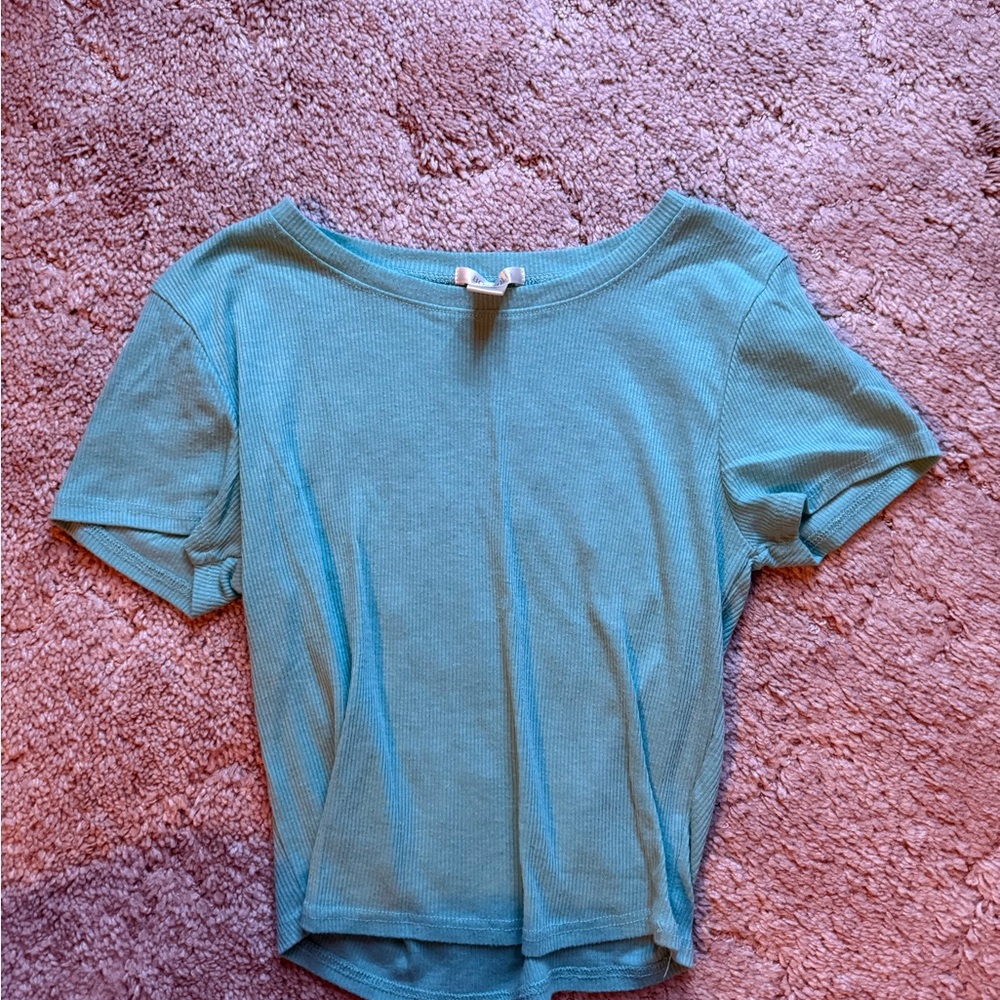 Bozzolo Teal Short Sleeve Top